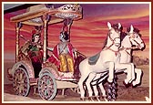 Bhagwan Shri Krishna imparts the divine nectar of the Gita to Arjun