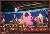 Swamishri engaged in his puja - on Diwali day