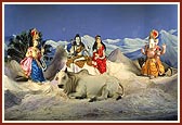 Shiv and Parvati with their children Ganeshji and Kartikeya