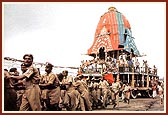 The Rath is pulled by policemen to a designated place for final completion
