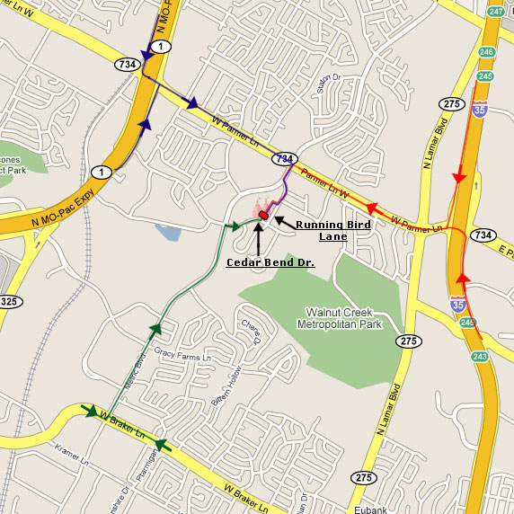 Austin Direction Map