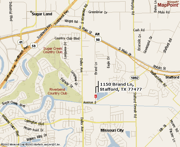 Houston Mandir Direction Map