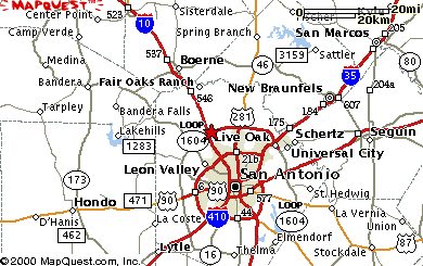 San Antonio Direction Map