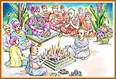 Shriji Maharaj in non-violent yagna