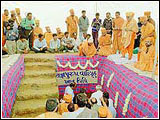 Ground breaking ceremony for a water tank in Mahelav