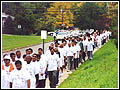 Parents and grandparents participating in the walk