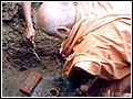 Bhagwatpriya Swami lays the foundation stone