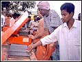 Making concrete bricks for use in the rebuilding process