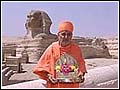 With Lord Harikrishna Maharaj before the pyramids and sphinx of Giza. 1 Sept 99
