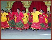 The balika mandal - girls group - enthusiastically performed a folk dance