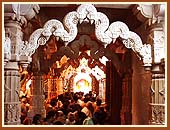 Devotees throng the Mandir for darshan
