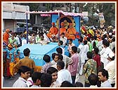 Senior sadhus gracing the procession from different floats