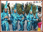 Music and dance were essential elements of the procession - a tribal dance and peacock dance adds color and rhythm during the 3 hour long procession