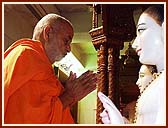 Immersed in prayer to Shri Akshar Purushottam Maharaj
