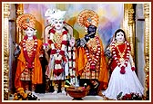 Mulji Brahmachari, Lord Harikrishna Maharaj and Radha Krishna Dev   