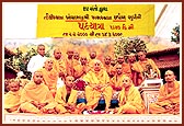 Swamishri with the group of pilgrim sadhus