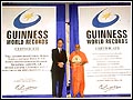 The giant replica of the original certificates presented to Swamishri