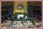 The huge General Assembly Hall of the UN was filled to capacity for the Summit