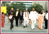 Delegates arriving at the Summit venue