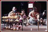 Sadhus sing Diwali kirtans