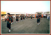 The youth band pipes a festive tune during the inauguration