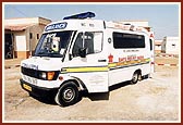 The ambulance donated to BAPS Medical Services by St. John Ambulance, UK