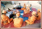 Sadhus perform mahapuja ceremony