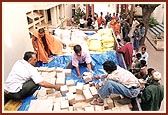 A truck being loaded with essentials at Ahmedabad 