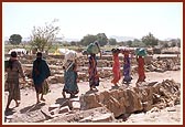 Approaching the relief camp.