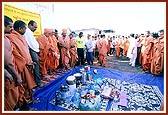 Groceries and other household essentials for every family at the BAPS tin-tent city