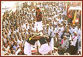 Children and youths dance with joy at the occasion