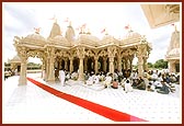 The new Mandir shines in its pristine glory during the Mahapuja