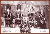 Murtis of Akshar Purushottam Maharaj and Laxmi Narayan Dev after the pratishtha 