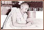 Swamishri writing letters