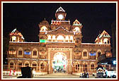 Akshar Dwar decorated with colorful lights