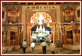 Akshar Dwar decorated with colorful lights