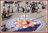 Rangoli made in front of the mandir