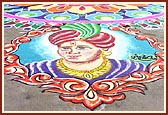 Rangoli made in front of the mandir