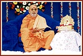 Swamishri during the Guru Pujan ceremony