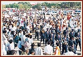 The youths of Akshar Marching Band from the BAPS Mandir, Nadiad, during the procession