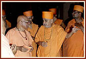 Swamishri and other religious leaders inside the main monument