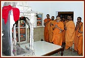 Swamishri in the room where Shastriji Maharaj resided