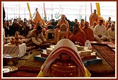 Swamishri during the yagna rituals