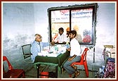 Pilgrims visit the BAPS dispensary at the mandir