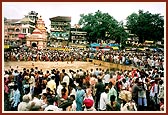 Pilgrims gather at various ghats to bathe in the sacred waters of the river Kshipra