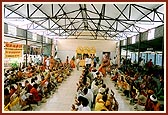 Pilgrims are served mahaprasad at the BAPS mandir in Nasik