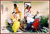 Pilgrims visit the BAPS dispensary at the mandir