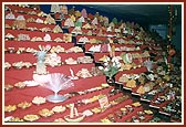 Annakut of 1,220 vegetarian items prepared and displayed by BAPS devotees