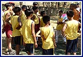 In the chhatralay playground with children