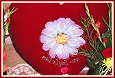 Birthday greeting cards displayed in Swamishri's morning puja